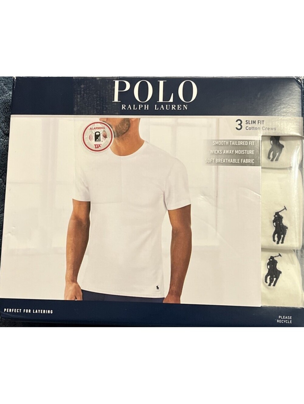 Polo Ralph Lauren 3 Pk Slim Fit White Crew Neck Cotton T-Shirts Size X-Large